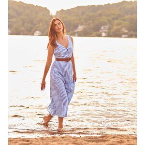 Hatley Blue and White Striped Midi Dress